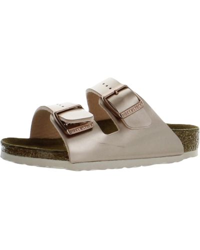 Birkenstock Arizona Metallic Lightweight Slide Sandals - Brown