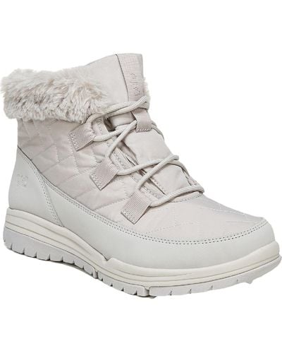 Ryka Aubonne Faux Suede Faux Fur Lined Winter Boots - White