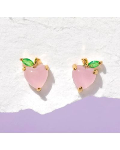 Girls Crew Peach Stud Earrings - Purple