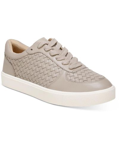 Sam Edelman Emma Leather Basketweave Casual And Fashion Sneakers - Natural