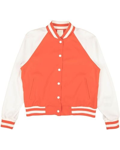 Anna Sui Snap Baseball Jacket - /white - Orange