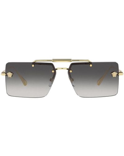 Versace Ve 2245 10028g Rimless Sunglasses - Gray