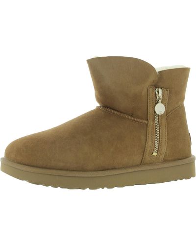 UGG Bailey Zip Mini Suede Ankle Boots - Green