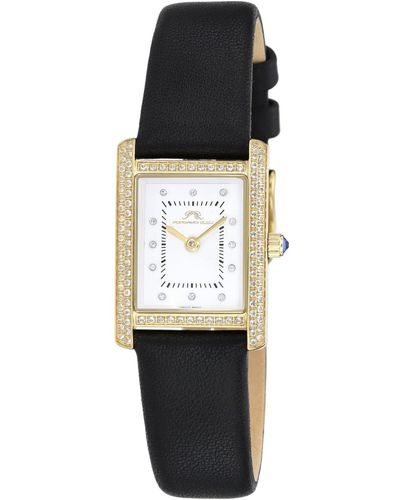 Porsamo Bleu Karolina Diamond Watch With Topaz Set Bezel - Black