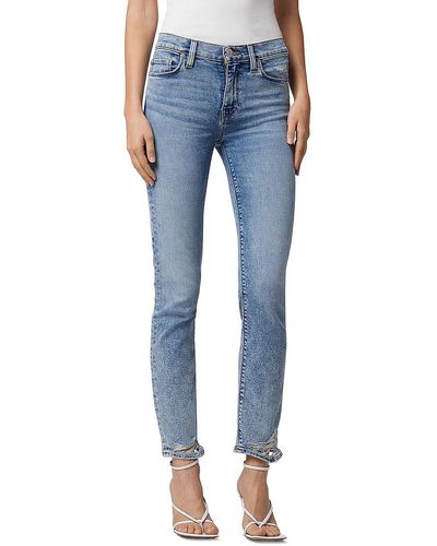 Hudson Jeans Nico Mid Rise Cropped Ankle Jeans - Blue