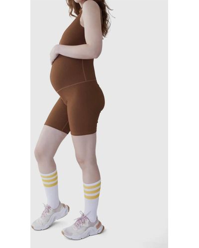 Ingrid & Isabel Maternity Short Bodysuit - Brown
