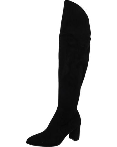 Marc Fisher Faux Suede Tall Over-the-knee Boots - Black
