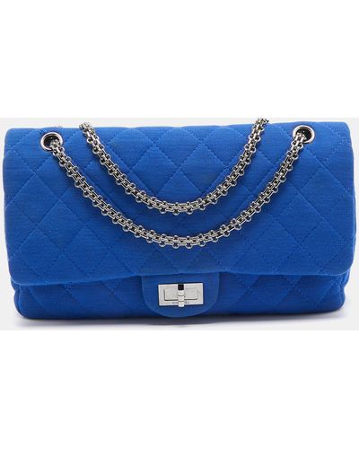 Chanel Jersey Classic 227 Reissue 2.55 Flap Bag - Blue