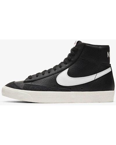 Nike Blazer Mid '77 Vntg Bq6806-002 White Leather Skate Shoes Opp50 - Black