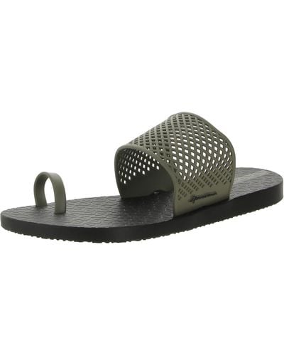 Ipanema Perforated Toe Loop Slide Sandals - Black