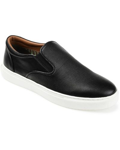 Thomas & Vine Conley Leather Round Toe Casual And Fashion Sneakers - Black