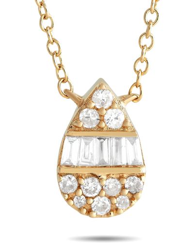 Non-Branded Lb Exclusive 14k Yellow 0.10ct Diamond Necklace Lb Exclusive01-031224 - Metallic