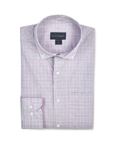 Scott Barber Men Plaid Shirt - Purple