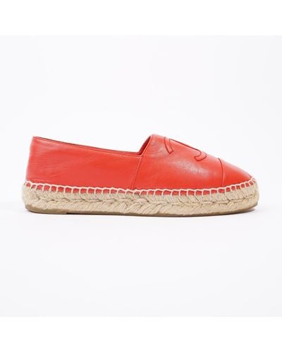 Chanel Cc Espadrilles Leather - Red