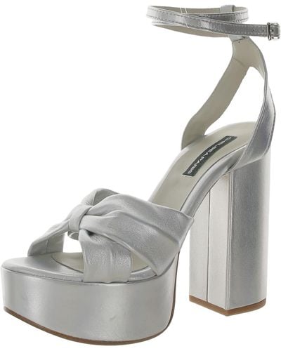 Chelsea Paris Zasa Leather Ankle Strap Platform Sandals - White