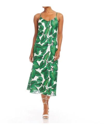 Karen Kane Bias Midi Dress - Green