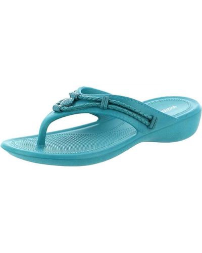 Minnetonka Silverthorne Prism Thong Slip On Flip-flops - Blue