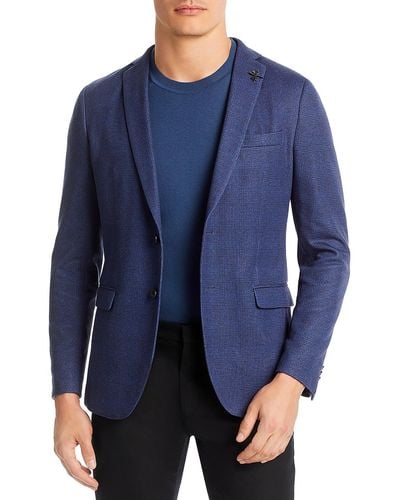 John Varvatos Glen Plaid Suit Separate Two-button Blazer - Blue