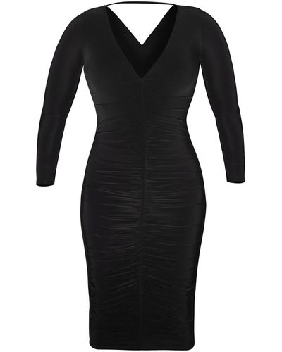 Rachel Roy Plus Ruched Jersey Sheath Dress - Black