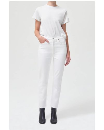 Agolde Riley Crop Jeans - White