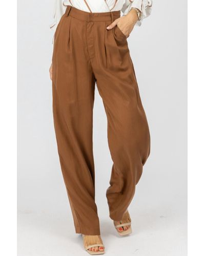 emory park High Waisted Wide Leg Pants - Brown