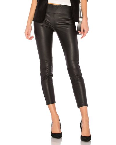 David Lerner Gemma Mid Rise Vegan Leather leggings - Black