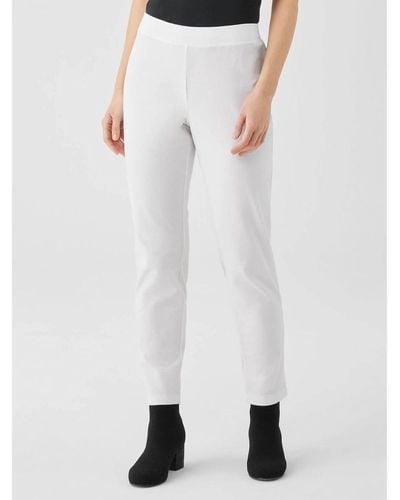 Eileen Fisher Stretch Crepe Pants - White