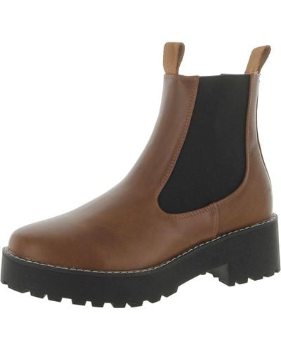 French Connection Mia Faux Leather Chelsea Boots - Brown