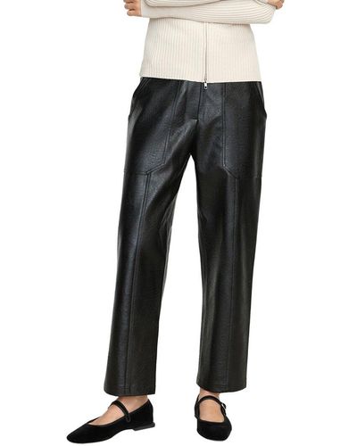 MODERN CITIZEN Hudson Vegan Leather Cropped Pant - Black