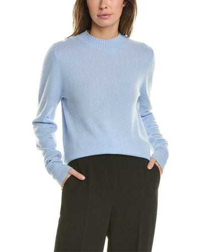 Fate Pleated Wool & Cashmere-blend Sweater - Blue