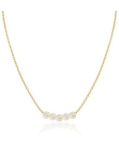 Ariana Rabbani Five Horizontal Diamond Necklace Yellow - Metallic