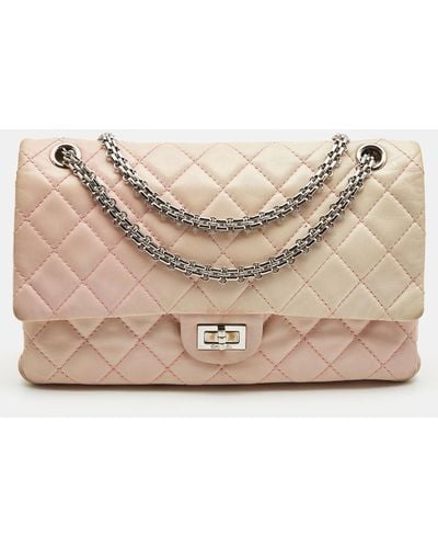 Chanel Ombre Quilted Leather Reissue 2.55 Classic 226 Flap Bag - Natural