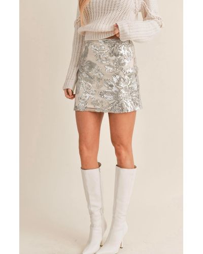 By Together Aura Sequin Mini Skirt - Natural