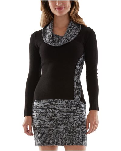Bcx Knit Marled Sweaterdress - Black