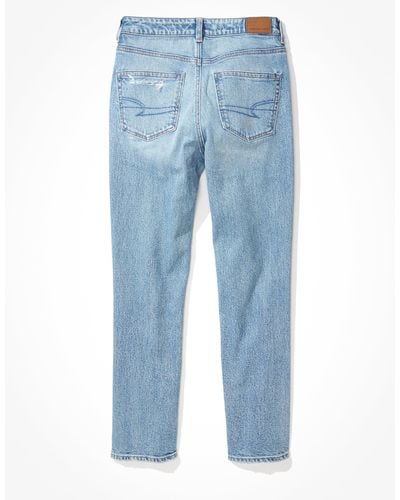 American Eagle Outfitters Ae Stretch Ripped Mom Jean - Blue
