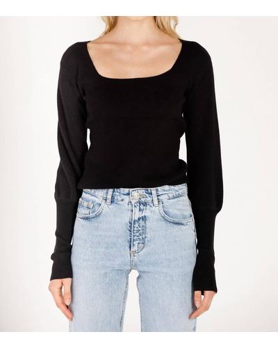 Moodie Square Neck Sweater - Black
