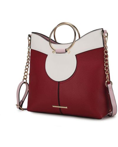 MKF Collection by Mia K Kylie Top Handle Satchel Handbag - Red