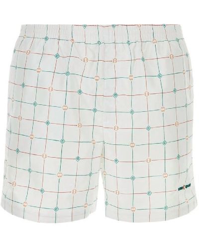 Casablancabrand Men's Logo Printed Tennis Check Swim Shorts - White