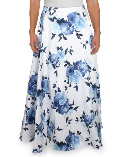 City Studios Juniors Floral Special Occasion Maxi Skirt - Blue