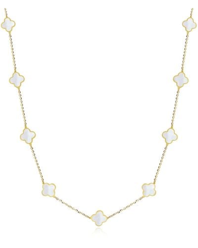 The Lovery Mini Mother Of Pearl Clover Necklace - Multicolor