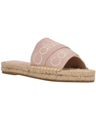 Calvin Klein Tasha Open Toe Slip On Slide Sandals - Pink