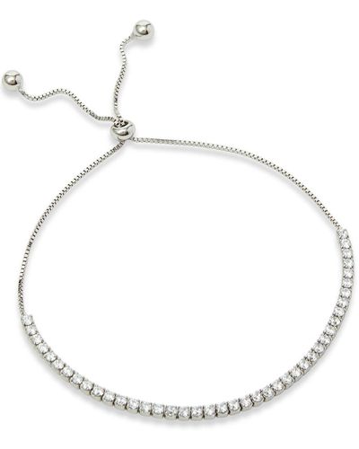 Savvy Cie Jewels Ss 925 Roseplated White Cz Pull Bracelet - Metallic