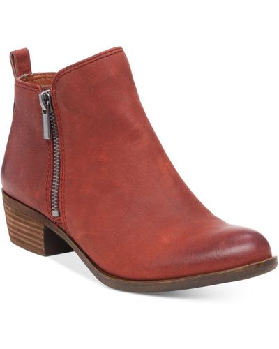 Lucky Brand Basel Textu Ankle Boots - Red