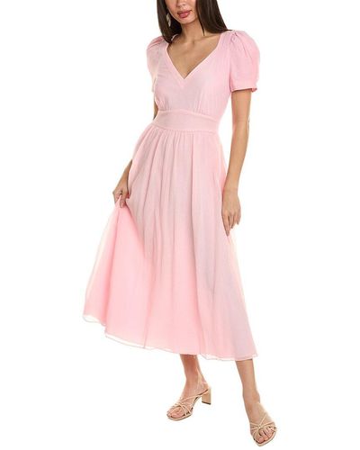LoveShackFancy Hutchinson Silk-blend Maxi Dress - Pink