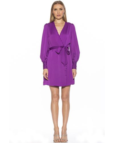 Alexia Admor Mini Wrap Dress - Purple