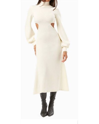 WeWoreWhat Cutout Wide Rib Sweater Dress - Natural