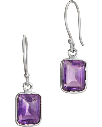 Savvy Cie Jewels Sterling Silver Amethyst 2.50 Carat French Wire Earrings - Purple