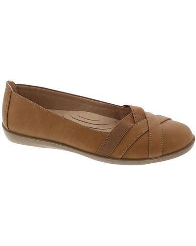 LifeStride Northern Faux Leather Arch Support Ballet Flats - Brown