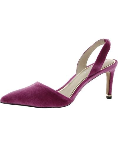 Kenneth Cole Riley 70 Leather Pointed Toe Slingback Heels - Pink