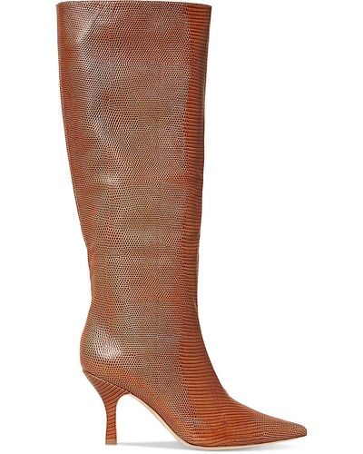 Loeffler Randall Whitney Leather Textured Knee-high Boots - Brown